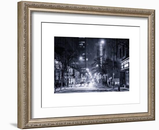 Street Scenes and Urban Night Landscape in Winter under the Snow-Philippe Hugonnard-Framed Art Print