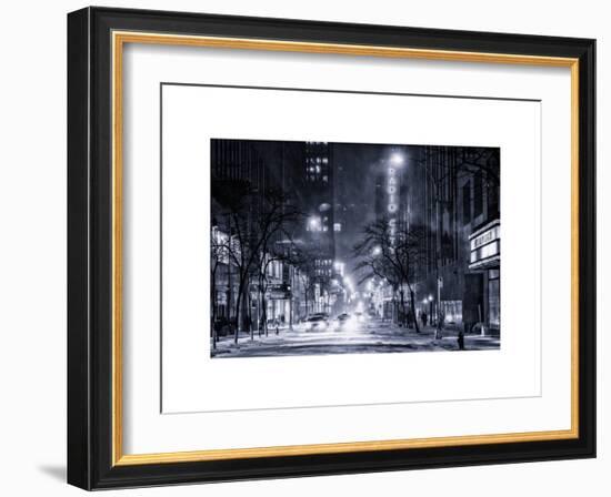 Street Scenes and Urban Night Landscape in Winter under the Snow-Philippe Hugonnard-Framed Art Print