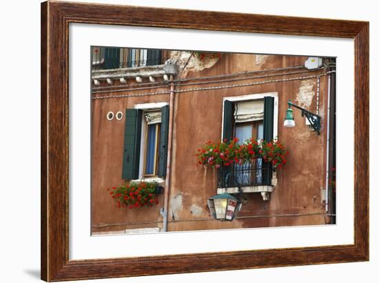 Street Scenes from Venice with Flower Boxes, Venice, Italy-Terry Eggers-Framed Photographic Print