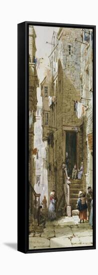 Street Scenes in Edinburgh-Louise J. Rayner-Framed Premier Image Canvas