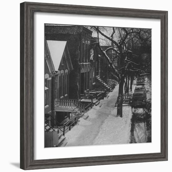 Street Scenes in the Slum Area of Chicago, Showing Tenement Houses and Dilapidated Buildings-null-Framed Photographic Print