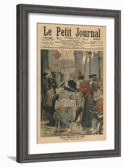 Street Scenes of Paris, Breakfast in Open Air-French School-Framed Giclee Print