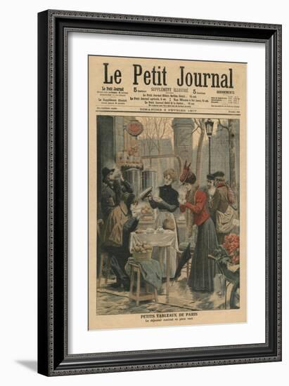 Street Scenes of Paris, Breakfast in Open Air-French School-Framed Giclee Print