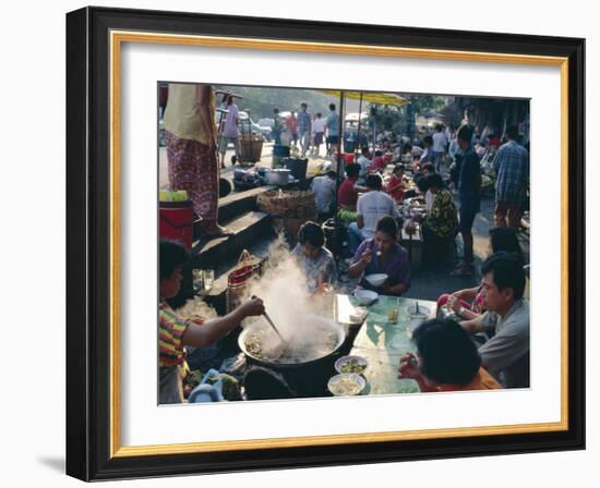 Street Side Restaurant, Bangkok, Thailand-John Henry Claude Wilson-Framed Photographic Print