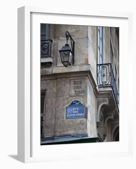 Street Sign and Building, Rive Guache, Paris, France-Jon Arnold-Framed Photographic Print