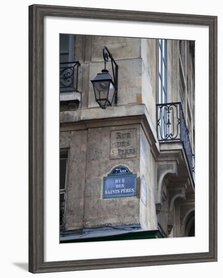 Street Sign and Building, Rive Guache, Paris, France-Jon Arnold-Framed Photographic Print