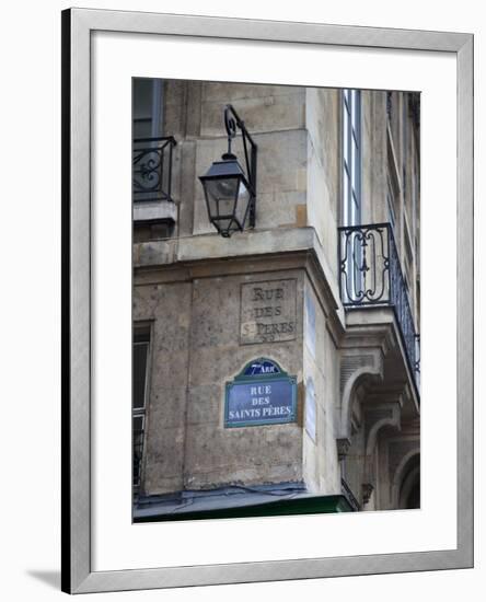 Street Sign and Building, Rive Guache, Paris, France-Jon Arnold-Framed Photographic Print