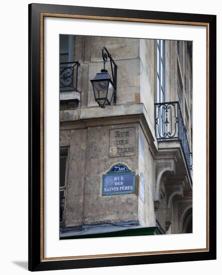 Street Sign and Building, Rive Guache, Paris, France-Jon Arnold-Framed Photographic Print