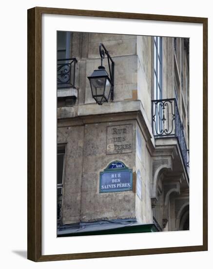 Street Sign and Building, Rive Guache, Paris, France-Jon Arnold-Framed Photographic Print