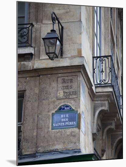 Street Sign and Building, Rive Guache, Paris, France-Jon Arnold-Mounted Photographic Print