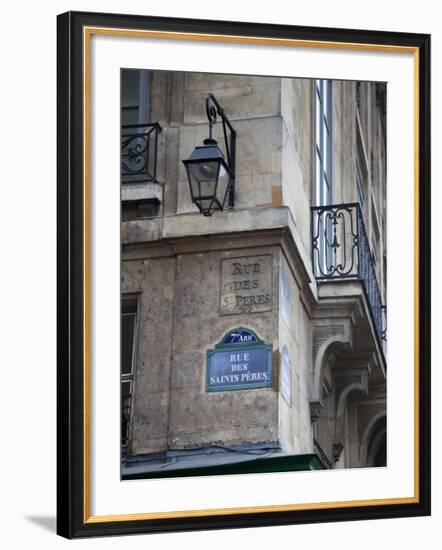 Street Sign and Building, Rive Guache, Paris, France-Jon Arnold-Framed Photographic Print