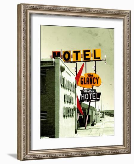 Street Sign for Hotel and Motel in America-Salvatore Elia-Framed Photographic Print