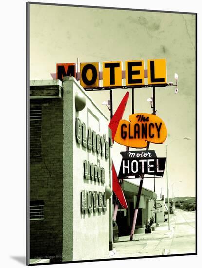 Street Sign for Hotel and Motel in America-Salvatore Elia-Mounted Photographic Print