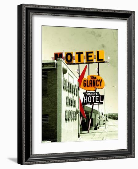 Street Sign for Hotel and Motel in America-Salvatore Elia-Framed Photographic Print