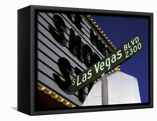 Street Sign for Las Vegas Boulevard, Las Vegas, Nevada-Corey Wise-Framed Premier Image Canvas