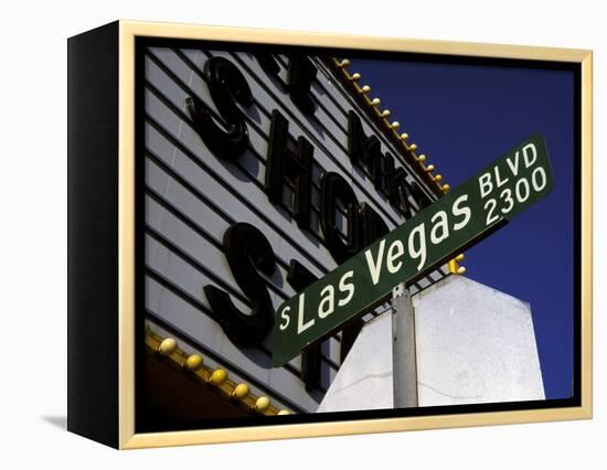 Street Sign for Las Vegas Boulevard, Las Vegas, Nevada-Corey Wise-Framed Premier Image Canvas