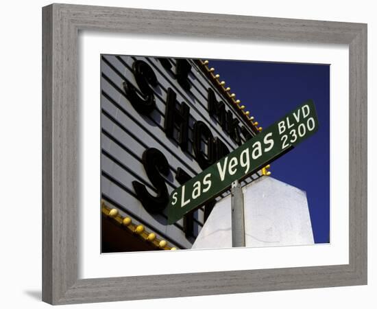 Street Sign for Las Vegas Boulevard, Las Vegas, Nevada-Corey Wise-Framed Photographic Print