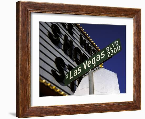 Street Sign for Las Vegas Boulevard, Las Vegas, Nevada-Corey Wise-Framed Photographic Print