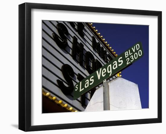 Street Sign for Las Vegas Boulevard, Las Vegas, Nevada-Corey Wise-Framed Photographic Print