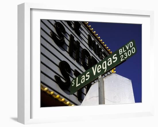 Street Sign for Las Vegas Boulevard, Las Vegas, Nevada-Corey Wise-Framed Photographic Print