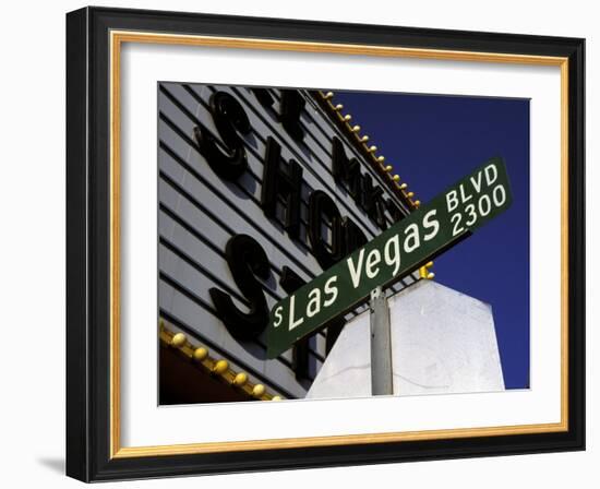 Street Sign for Las Vegas Boulevard, Las Vegas, Nevada-Corey Wise-Framed Photographic Print