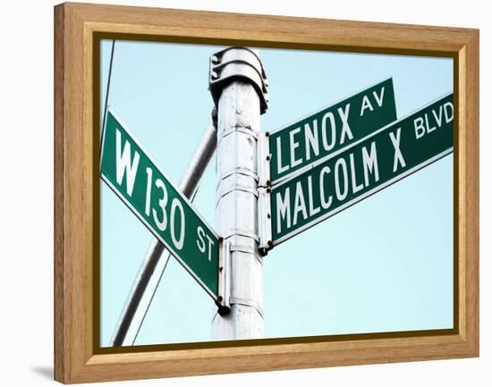 Street Sign in Harlem, New York City-Sabine Jacobs-Framed Premier Image Canvas