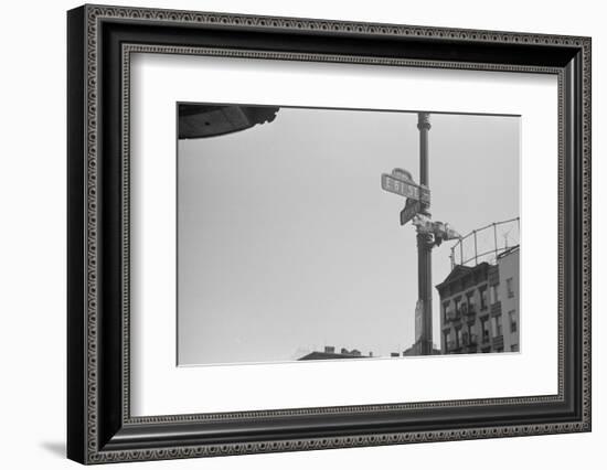 Street sign on the corner of 61st Street and 1st Avenue, New York City, 1938-Walker Evans-Framed Photographic Print