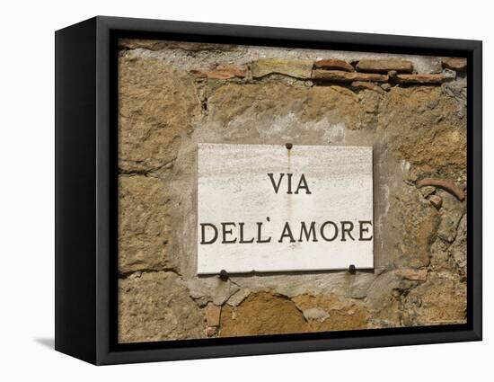 Street Sign, Pienza, Val d'Orcia, Tuscany, Italy, Europe-Angelo Cavalli-Framed Premier Image Canvas