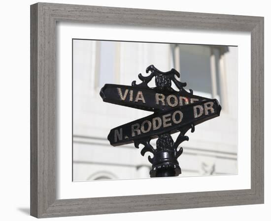 Street Sign, Rodeo Drive, Beverly Hills, Los Angeles, California, Usa-Wendy Connett-Framed Photographic Print