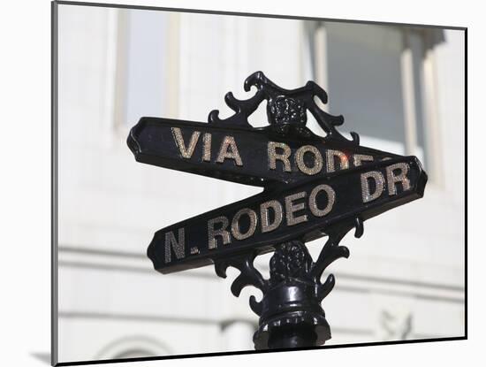 Street Sign, Rodeo Drive, Beverly Hills, Los Angeles, California, Usa-Wendy Connett-Mounted Photographic Print