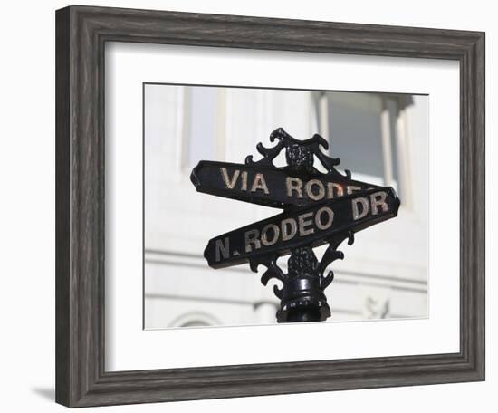 Street Sign, Rodeo Drive, Beverly Hills, Los Angeles, California, Usa-Wendy Connett-Framed Photographic Print