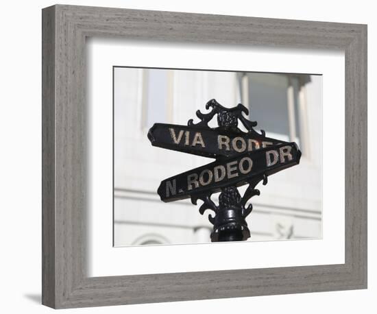 Street Sign, Rodeo Drive, Beverly Hills, Los Angeles, California, Usa-Wendy Connett-Framed Photographic Print