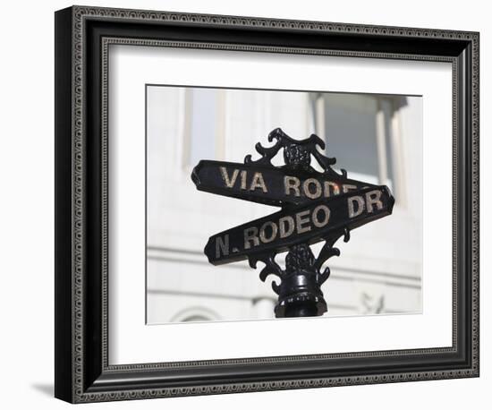 Street Sign, Rodeo Drive, Beverly Hills, Los Angeles, California, Usa-Wendy Connett-Framed Photographic Print