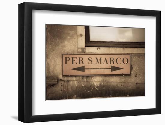 Street Sign, Venice, UNESCO World Heritage Site, Veneto, Italy, Europe-Amanda Hall-Framed Photographic Print