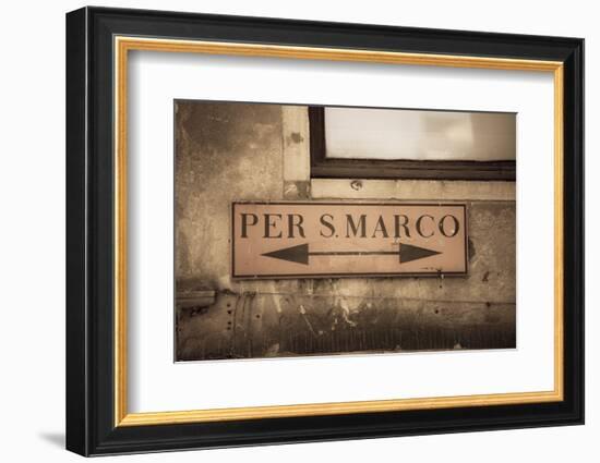 Street Sign, Venice, UNESCO World Heritage Site, Veneto, Italy, Europe-Amanda Hall-Framed Photographic Print