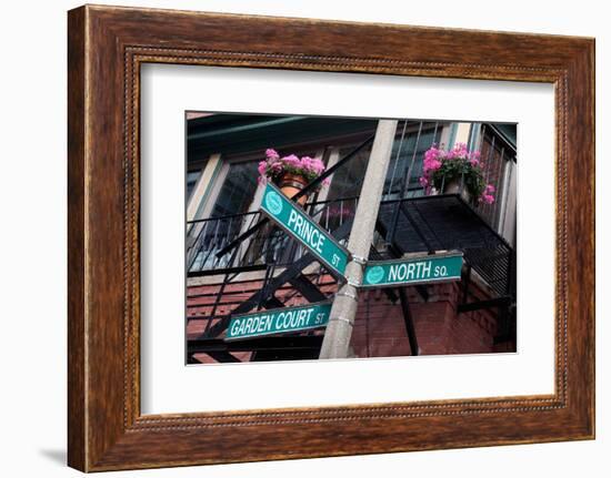 Street Signs for Intersection of Prince, North and Garden Court, Historic North End, Boston, Ma.-Joseph Sohm-Framed Photographic Print