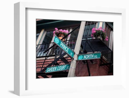 Street Signs for Intersection of Prince, North and Garden Court, Historic North End, Boston, Ma.-Joseph Sohm-Framed Photographic Print