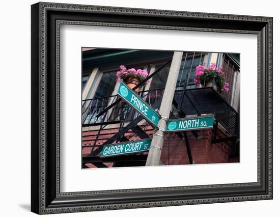 Street Signs for Intersection of Prince, North and Garden Court, Historic North End, Boston, Ma.-Joseph Sohm-Framed Photographic Print