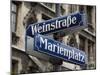 Street Signs for Marienplatz and Weinstrasse, Munich (Munchen), Bavaria (Bayern), Germany-Gary Cook-Mounted Photographic Print