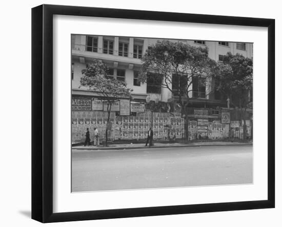 Street Signs Hanging on the Avenida Rio Branco During Election Week-null-Framed Photographic Print