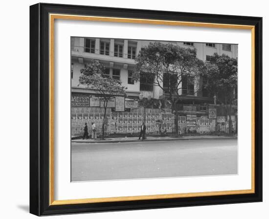 Street Signs Hanging on the Avenida Rio Branco During Election Week-null-Framed Photographic Print