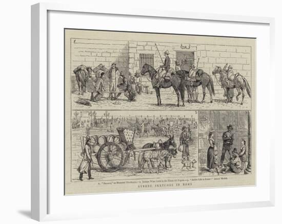 Street Sketches in Rome-null-Framed Giclee Print