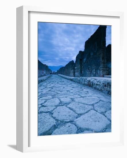 Street Stones of the Via di Mercurio, Pompei, Campania, Italy-Walter Bibikow-Framed Photographic Print