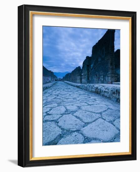 Street Stones of the Via di Mercurio, Pompei, Campania, Italy-Walter Bibikow-Framed Photographic Print