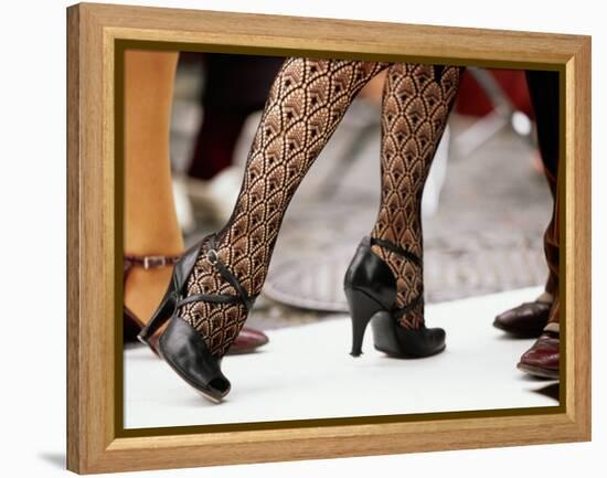 Street Tango Dancers' Legs in San Telmo, Buenos Aires, Argentina-Michael Taylor-Framed Premier Image Canvas