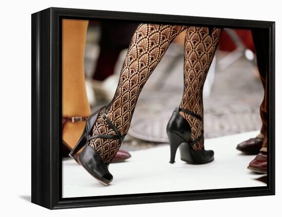 Street Tango Dancers' Legs in San Telmo, Buenos Aires, Argentina-Michael Taylor-Framed Premier Image Canvas