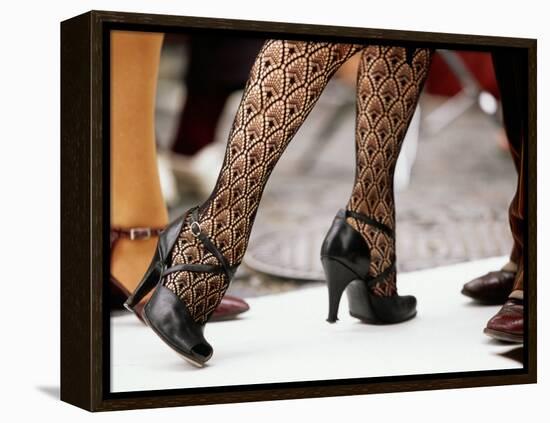 Street Tango Dancers' Legs in San Telmo, Buenos Aires, Argentina-Michael Taylor-Framed Premier Image Canvas