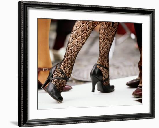 Street Tango Dancers' Legs in San Telmo, Buenos Aires, Argentina-Michael Taylor-Framed Photographic Print