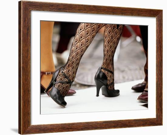 Street Tango Dancers' Legs in San Telmo, Buenos Aires, Argentina-Michael Taylor-Framed Photographic Print