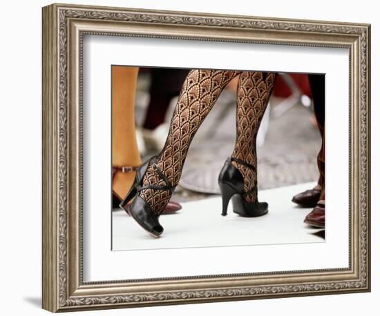 Street Tango Dancers' Legs in San Telmo, Buenos Aires, Argentina-Michael Taylor-Framed Photographic Print